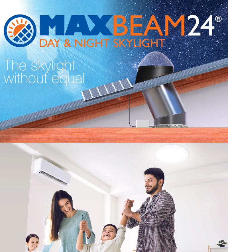 The MaxBeam24 Solar LED Skylight from SolarBright