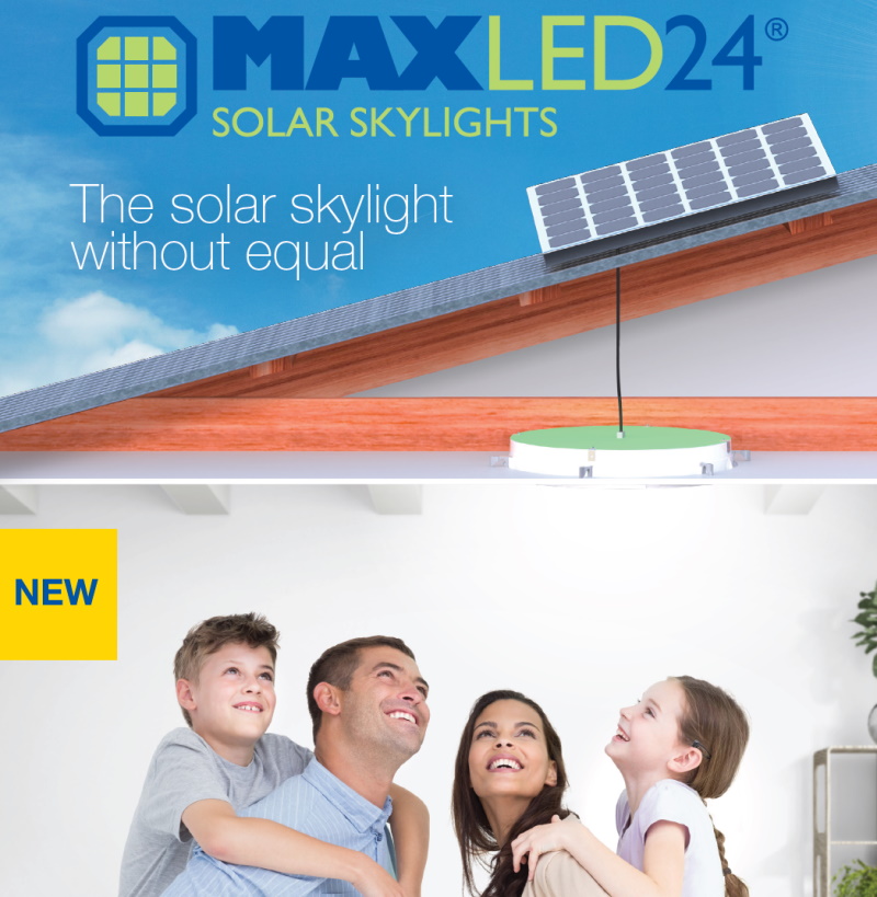THE MaxLED24 solar skylight is perfect solution to deliver free light in situations where other skylights cannot be used.